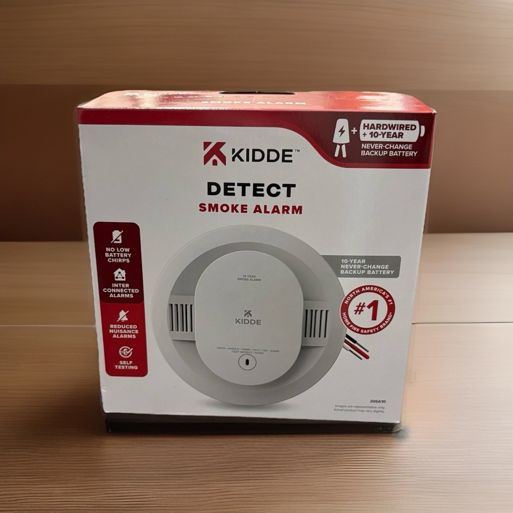 Kidde Smoke Alarm Detect 10 Year Never Change Battery Powered 20SA10 Hardwired